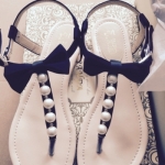 【S1051】	日系蝴蝶結珍珠甜美涼鞋