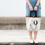 【B1030】	日系限量史努比Snoopy正反兩用帆布手提袋購物袋
